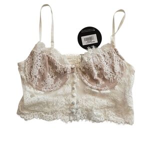 White Fox Boutique Lace Bralette in Cream and White